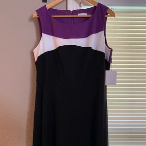 NWT Calvin Klein Black and Purple Dress